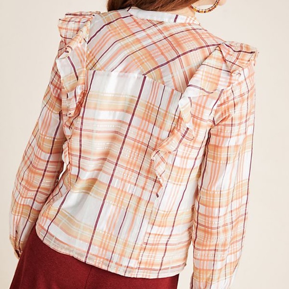 NWT Anthropologie Polly Ruffled Peasant Blouse XS - Picture 4 of 4